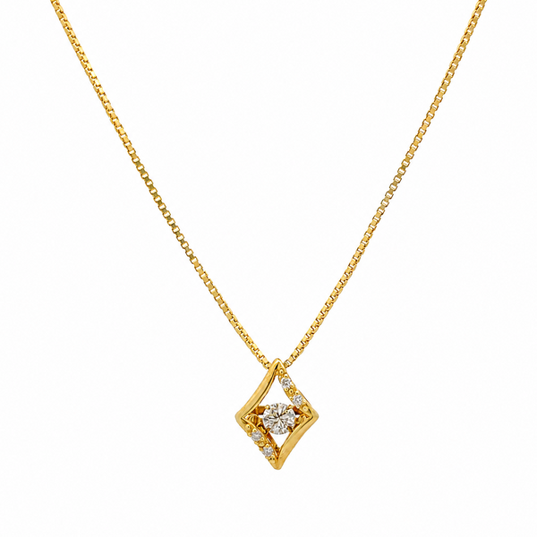 18K Diamond Pendant in a 10K Chain Set
