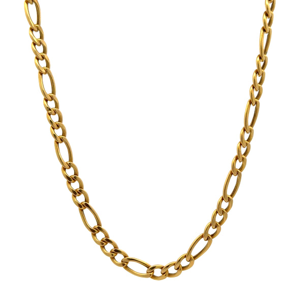 18K Hollow Puffed Figaro Link Chain