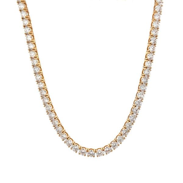 14K Yellow Gold Tennis Necklace