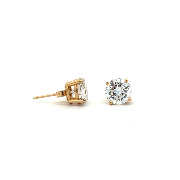 14K Yellow Gold 4.02CTW Stud Earrings