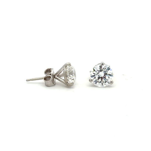 14K White Gold 3CTW Stud Earrings