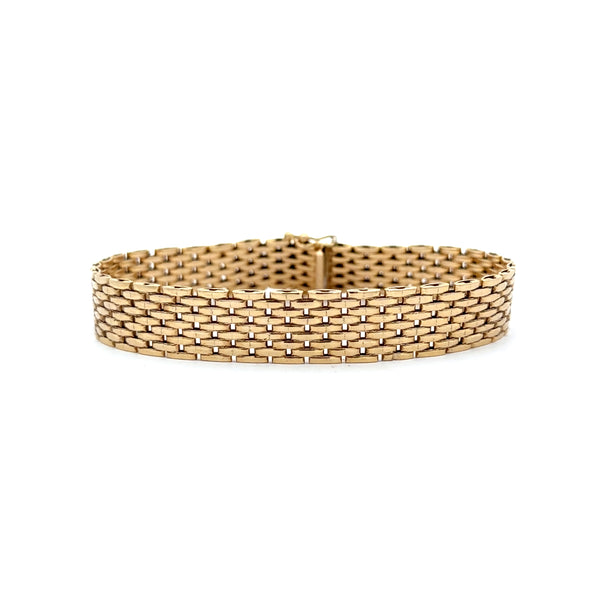 14K Yellow Gold Five Row Mesh Link Bracelet