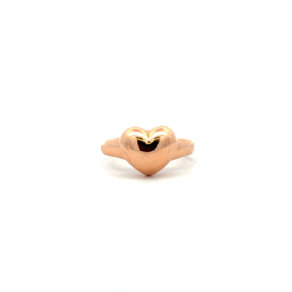 14K Rose Gold Puffed Heart Ring