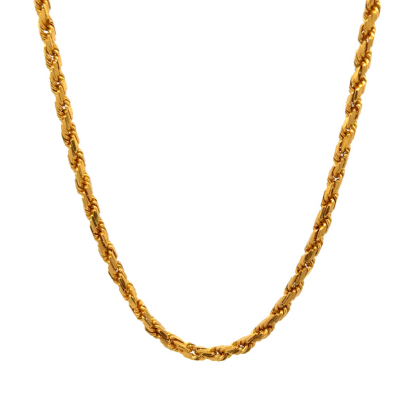 22K Yellow Gold Twisted Rope Link Chain