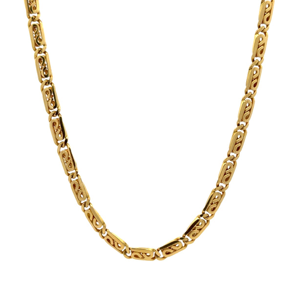 18K Yellow Gold Fancy Link Chain