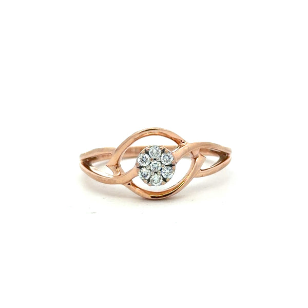 10K Rose Gold Diamond Cluster Ring