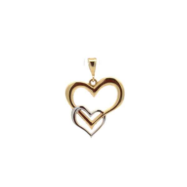 14K Yellow Gold Interlocking Heart-Shaped Pendant