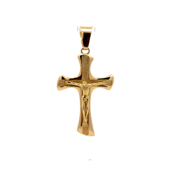 18K Yellow Gold Crucifix Pendant