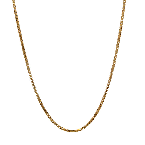 18K Yellow Gold Square Box Link Chain
