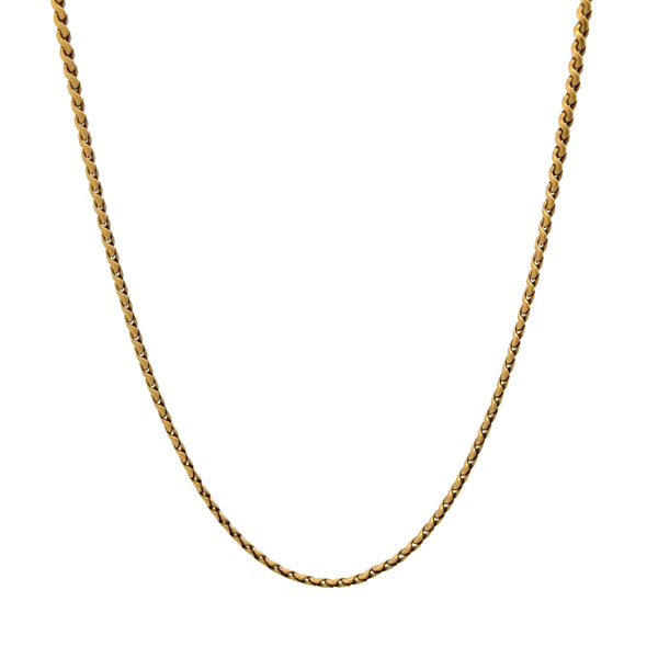 18K Yellow Gold Flat Serpentine Link Chain