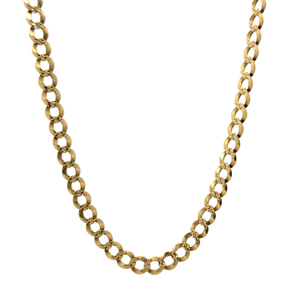 10K Yellow Gold  Flat Open Curb Link Chain