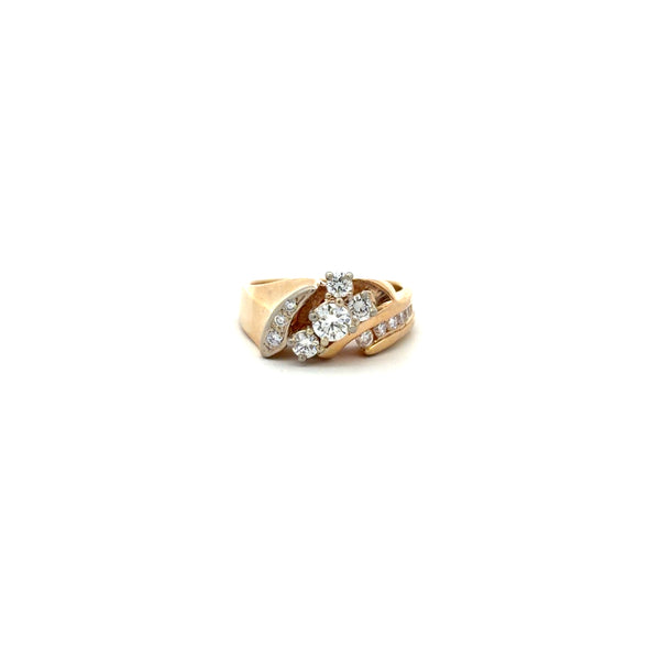 14K Yellow Gold Diamond Cocktail Ring