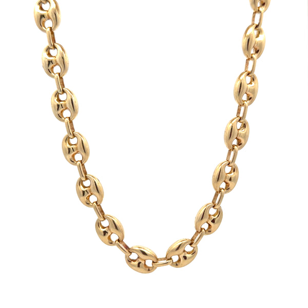 14K Yellow Gold Puffed Oval Gucci Link Chain