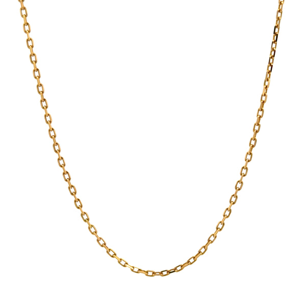 18K Yellow Gold Rectangular Cable Link Chain