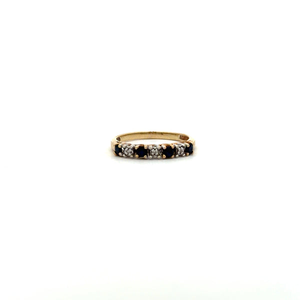 10K Yellow Gold Sapphire & Diamond Seven-Stone Ring
