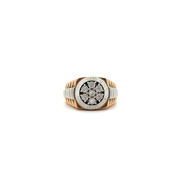 10K Mens Gold And Diamond Ring