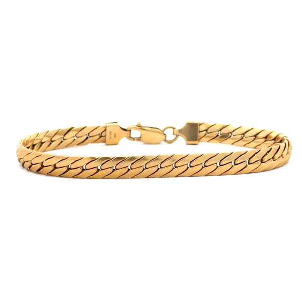 18K Gold Hollow Herringbone Link Bracelet