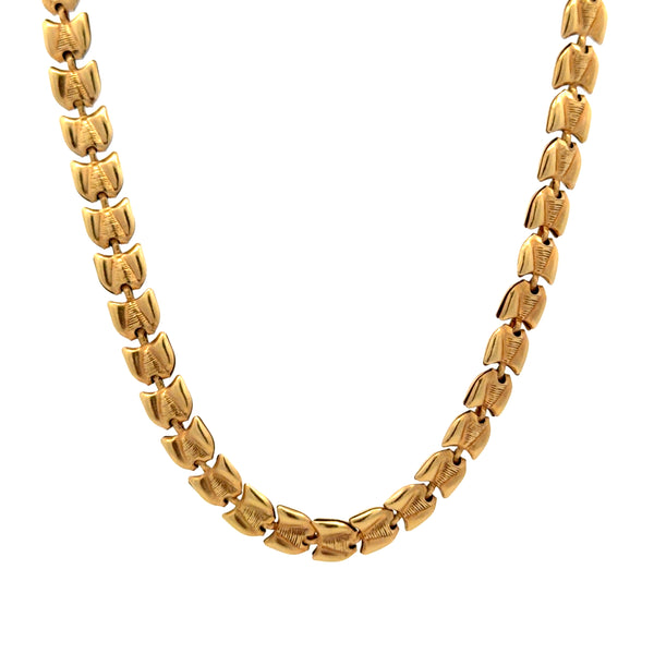 18K Gold Modern Hollow Puffed Fancy Chain