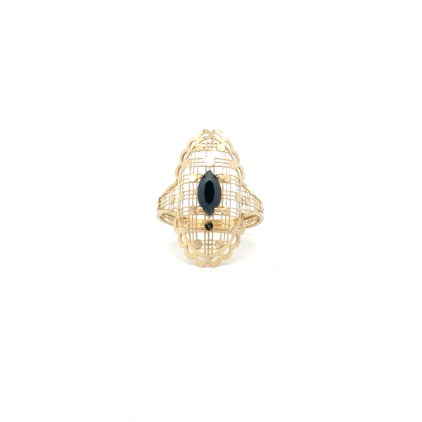 14K Yellow Gold Basket Weave Ring