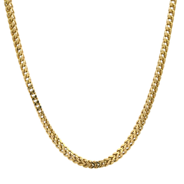 10K Yellow Gold Square Franco Link Chain