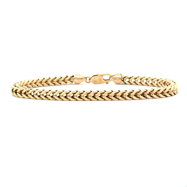 10K Yellow Gold Hollow Franco Link Bracelet