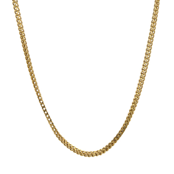 10K Yellow Gold Square Franco Link Chain
