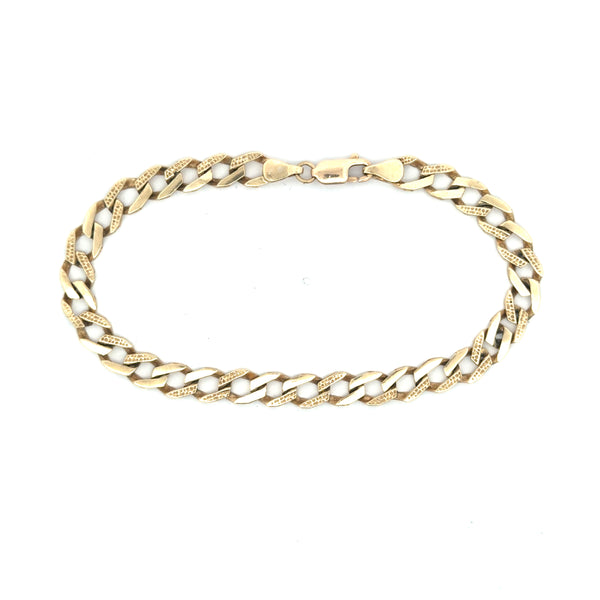 10K Yellow Gold Flat Cuban Link Bracelet