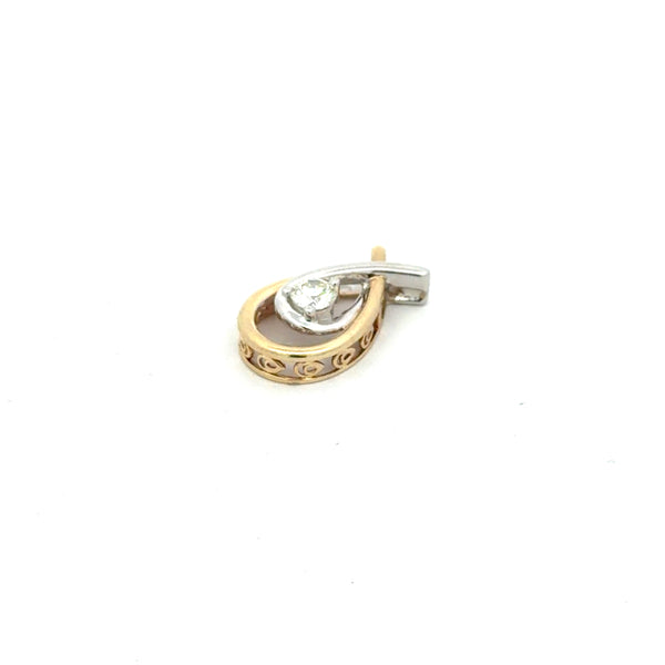 10K Yellow & White Gold Slider Pendant