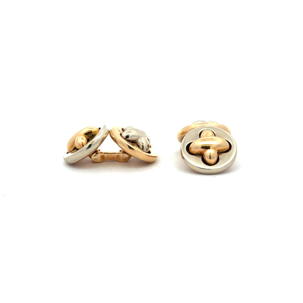 14K Yellow & White Gold Cufflinks