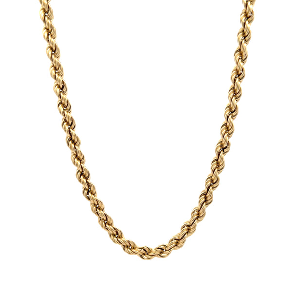 14K Yellow Gold Hollow Rope Link Chain